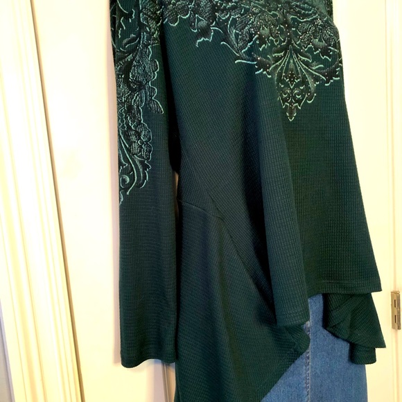 EUC One World Evergreen Waffle Weave Top, Size Large - Picture 5 of 15